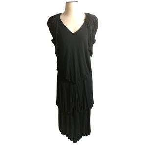 HOLLY HARP Tiered Dress with Rosettes RARE VINTAGE c.1980s